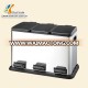 Household Accessories Three compartment Rectangular stainless steel bathroom Garbage waste and stainless steel recycle Bin